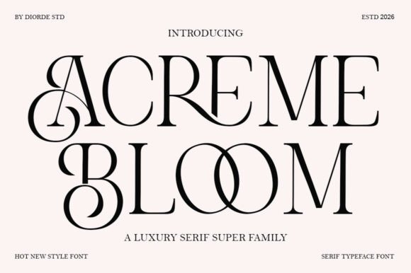Acreme Bloom Typeface for Elegant Branding