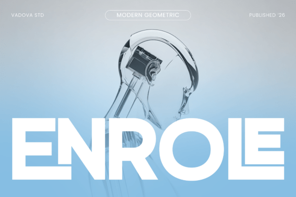 Enrole: A Modern Geometric Typeface for Bold Branding