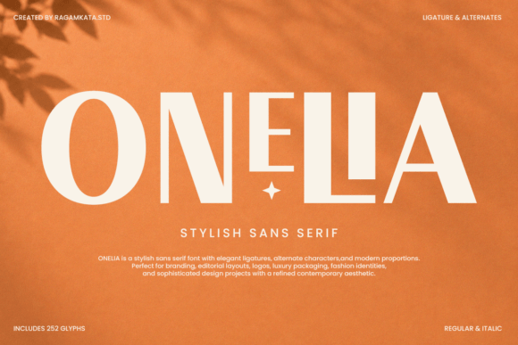 Onelia Typeface for Elegant Editorial Design