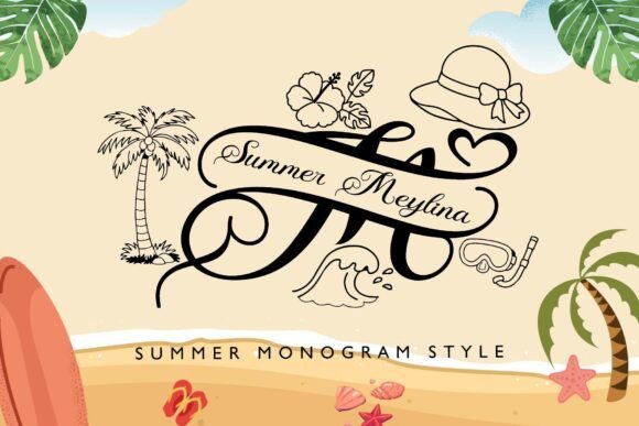 Summer Meylina Monogram Font for Branding