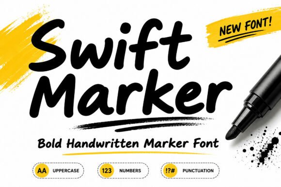 Swift Marker: Bold Handwritten Font for Makers