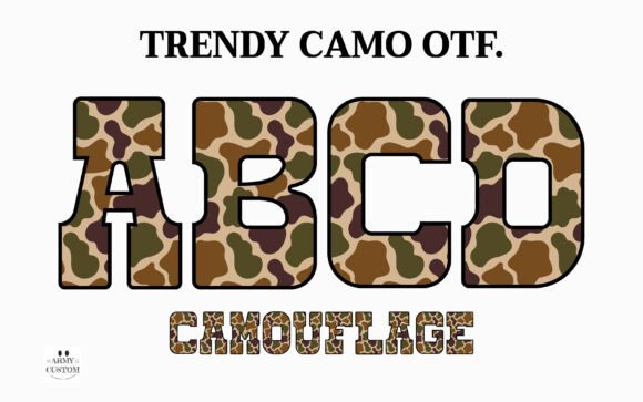 Trendy Camo Font for Bold Craft Designs