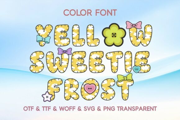 Yellow Sweetie Frost Typeface for Editorial Design